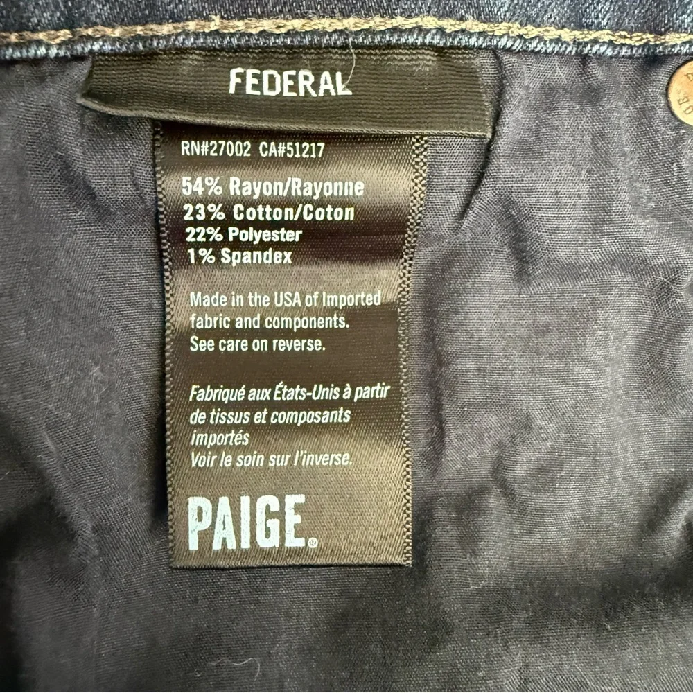 Paige Denim Dark Wash Federal Blue Jeans Made In USA